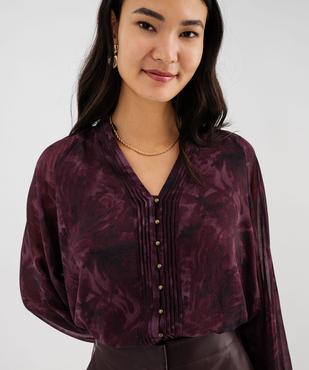 Blouse fluide en voile à motifs fleuris femme vue2 - GEMO 4G FEMME - GEMO