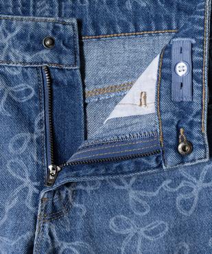 Jean wide leg avec motifs délavés et taille ajustable fille vue3 - GEMO (ENFANT) - GEMO