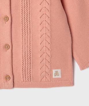 Gilet en coton avec bandes fantaisie bébé fille - LuluCastagnette vue2 - LULU CASTAGNETTE GEMO FOR GOOD - GEMO