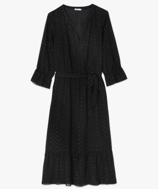 Robe femme effet plumetis pailletés avec manches dentelle vue4 - GEMO(FEMME PAP) - GEMO