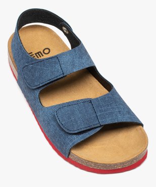Sandales garçon imitation denim à brides scratch vue5 - GEMO (ENFANT) - GEMO