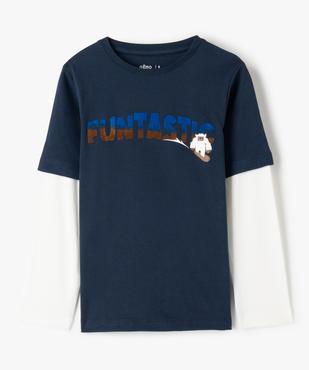 Tee-shirt manches longues effet 2 en 1 garçon vue1 - GEMO (ENFANT) - GEMO