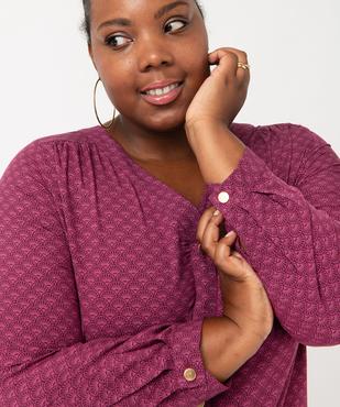 Chemise à manches longues imprimée femme grande taille vue2 - GEMO 4G GT - GEMO