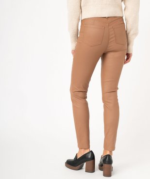 Pantalon skinny enduit push-up taille haute  vue3 - GEMO 4G FEMME - GEMO