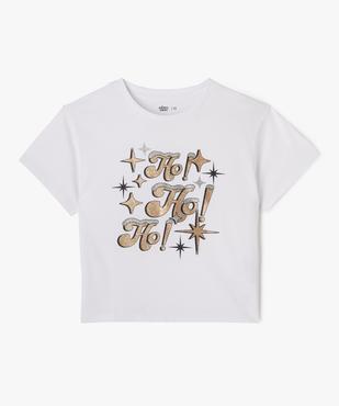 Tee-shirt de Noël à manches courtes imprimé fille vue1 - GEMO 4G FILLE - GEMO
