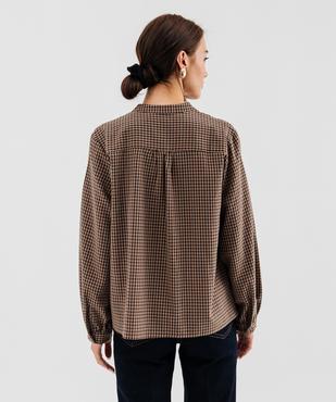 Chemisier col montant à carreaux femme vue1 - GEMO(FEMME PAP) - GEMO