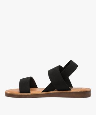 Sandales femme à talon plat et brides élastiques unies vue3 - GEMO (CASUAL) - GEMO