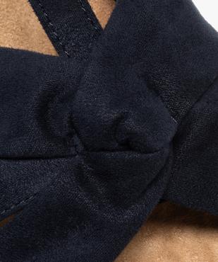 Sandales femme compensées à brides drapées en suédine vue6 - GEMO(URBAIN) - GEMO