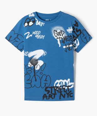 Tee-shirt à manches courtes à motifs graffitis garçon vue1 - GEMO (ENFANT) - GEMO