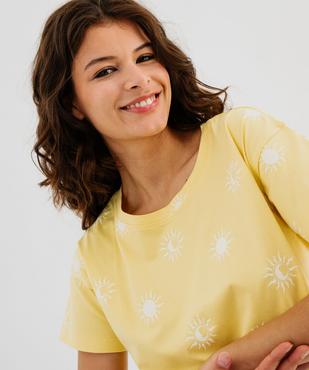 Chemise de nuit à manches courtes imprimée femme vue4 - GEMO 4G FEMME - GEMO