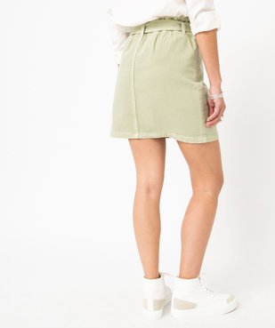 Jupe en toile denim avec ceinture femme vue3 - GEMO 4G FEMME - GEMO