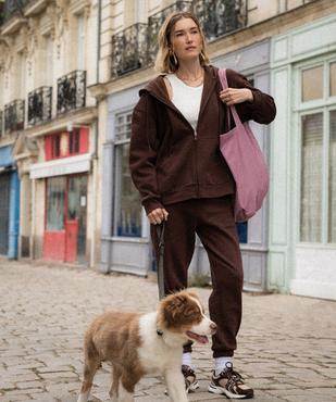 Sweat zippée à capuche en molleton femme vue5 - GEMO 4G FEMME - GEMO