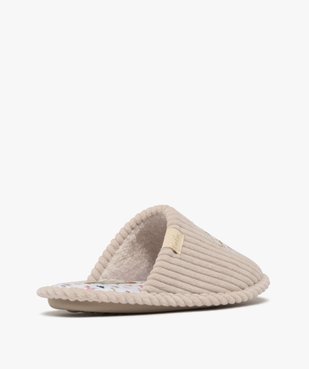 Chaussons fille mules en velours côtelé - LuluCastagnette vue4 - LULU CASTAGNETT - GEMO
