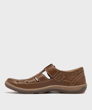 Sandales confort à bouts fermés dessus et semelle intérieure cuir homme vue3 - G'FLEX - GEMO