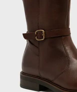 Bottes cavalières en cuir zippées femme - Tanéo vue6 - TANEO - GEMO
