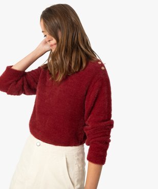 Pull femme en maille peluche à col montant vue2 - GEMO(FEMME PAP) - GEMO