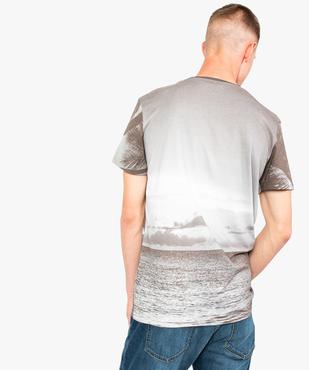 Tee-shirt à manches courtes avec imprimé plage all over vue3 - GEMO (HOMME) - GEMO