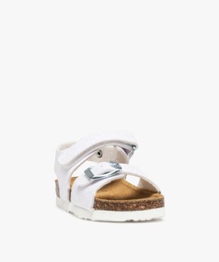 Sandales bébé fille à semelle liège et brides pailletées vue2 - GEMO 4G BEBE - GEMO