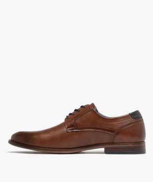 Derbies homme au bout one-cut effet perforé forme amande vue3 - MARIO BALDANO - GEMO