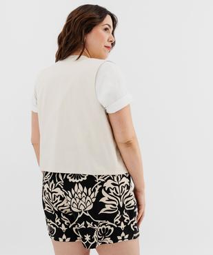 Gilet sans manches avec devant brodé femme grande taille vue4 - GEMO 4G GT - GEMO