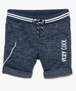 Bermuda bébé en jersey bouclette avec taille élastique vue1 - GEMO(BEBE DEBT) - GEMO