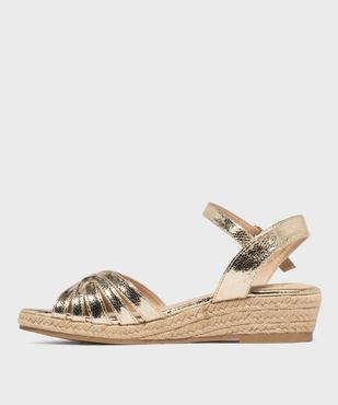 Sandales à talon compensé en corde et tige brillante femme vue3 - VALENTINA BALDA - GEMO