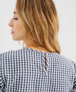 Blouse manches courtes à motif vichy femme vue3 - GEMO(FEMME PAP) - GEMO