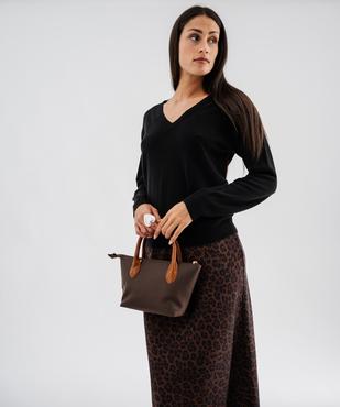 Pull col V en maille fine femme vue2 - GEMO(FEMME PAP) - GEMO