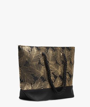 Sac de plage avec feuillage doré et pochette zippée amovible vue2 - GEMO (ACCESS) - GEMO