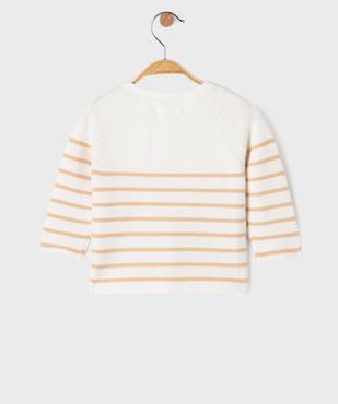 Pull brassière rayé avec fermeture sur le côté bébé vue4 - GEMO(BB COUCHE) - GEMO