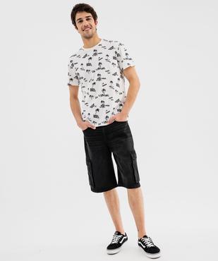 Tee-shirt manches courtes imprimé all over homme vue4 - GEMO (HOMME) - GEMO