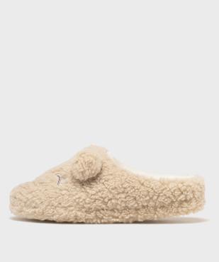 Chaussons mules fourrées à détails en relief femme vue3 - GEMO(HOMWR FEM) - GEMO