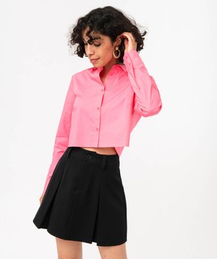 Chemise ultra courte en coton femme vue1 - GEMO(FEMME PAP) - GEMO