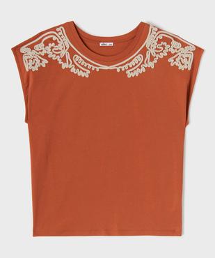 Tee-shirt sans manches avec broderie sur le col femme grande taille vue1 - GEMO (G TAILLE) - GEMO