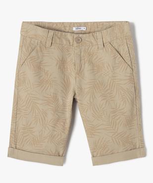 Bermuda imprimé coupe slim en toile de coton garçon vue1 - GEMO 4G GARCON - GEMO