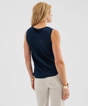Blouse sans manches en satin à col bénitier femme vue3 - GEMO(FEMME PAP) - GEMO