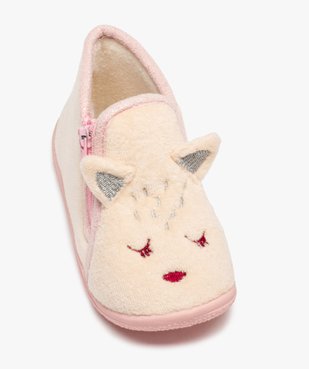 Chaussons bébé fille bottillons zippés avec oreilles en relief vue5 - GEMO 4G BEBE - GEMO