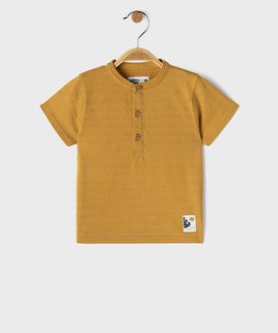 Tee-shirt manches courtes col tunisien bébé garçon vue1 - GEMO(BEBE DEBT) - GEMO