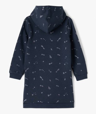 Robe sweat à capuche fille avec poche kangourou vue3 - GEMO (ENFANT) - GEMO