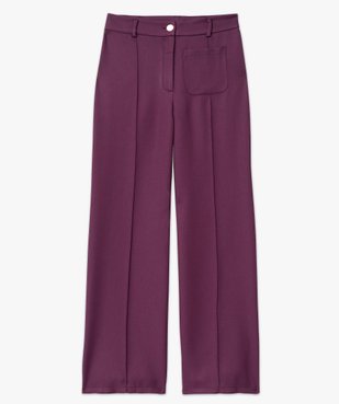 Pantalon large en maille texturée satinée femme vue4 - GEMO(FEMME PAP) - GEMO