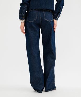 Jean wide leg taille haute femme vue3 - GEMO 4G FEMME - GEMO