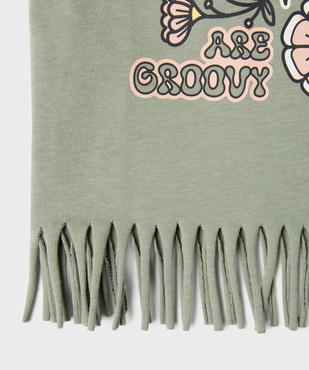 Tee-shirt manches courtes avec franges fille vue3 - GEMO 4G FILLE - GEMO