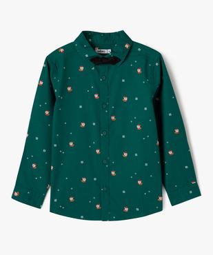 Chemise de Noël manches longues avec nœud papillon vue1 - GEMO (ENFANT) - GEMO