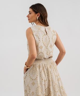 Blouse sans manches en broderie ajourée femme vue3 - GEMO(FEMME PAP) - GEMO