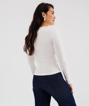 Tee-shirt manches longues extensible en coton et modal mélangés femme vue3 - GEMO(FEMME PAP) - GEMO