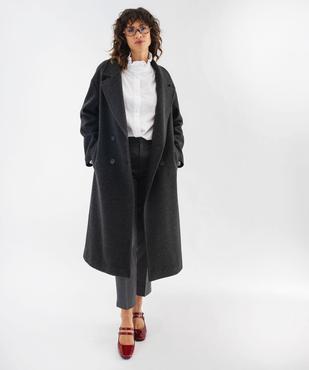 Manteau long croisé à double boutonnage et col femme vue3 - GEMO(FEMME PAP) - GEMO