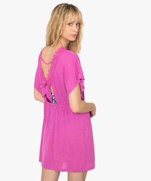 Robe de plage femme avec col V et broderies vue3 - GEMO (PLAGE) - GEMO