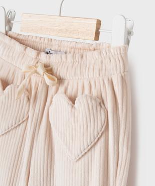 Pantalon droit en velours côtelé extensible bébé fille vue2 - GEMO(BEBE DEBT) - GEMO