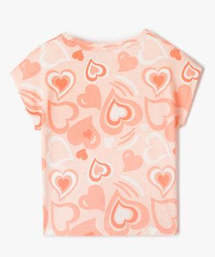 Tee-shirt fille à manches courtes, base nouée et imprimé vue3 - GEMO (ENFANT) - GEMO