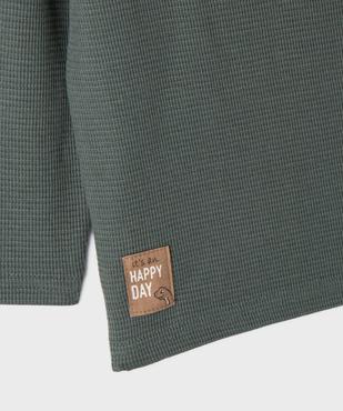 Tee-shirt manches longues en maille nid d’abeille bébé garçon vue2 - GEMO 4G BEBE - GEMO